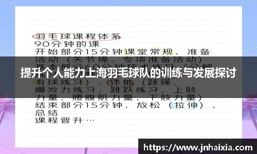 提升个人能力上海羽毛球队的训练与发展探讨